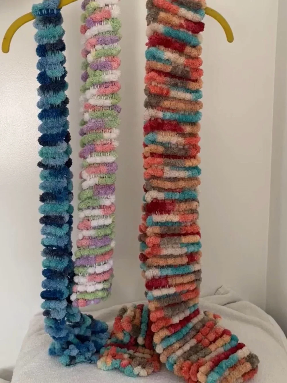 Multicolor Pom-Pom Kids Scarf - Soft Cozy Winter Accessory